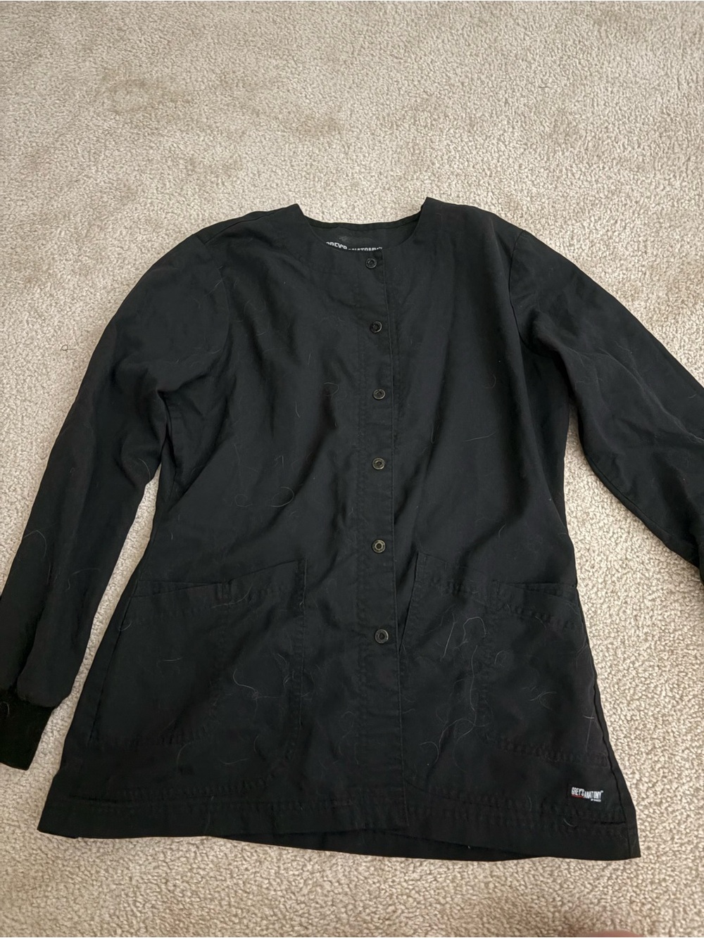Barco Greys Anatomy Medium Black Women's Scrub Jacket
